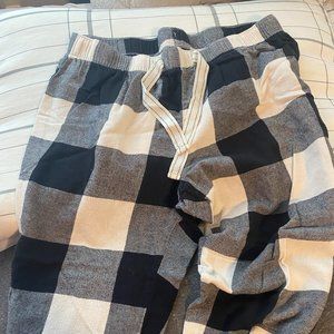 Plaid black and white PJ pants